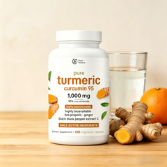 High-Absorption Turmeric Curcumin 1000mg | 95% Curcuminoids with Black Pepper | Absorption Boosting Blend with Propolis, Ginger, MCT & Vitamin C | 120 Plant-Based Capsules