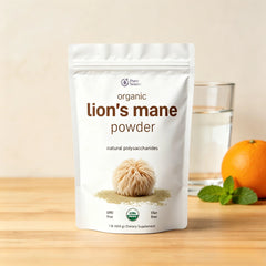 Organic Lionās Mane Mushroom Powder 50:1 Extract | 8oz US Grown Sustainable | Mental Clarity, Focus & Immune Support | Vegan