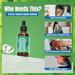 10-in-1 Soursop Superfood Drops | Natural Herbal Essence with Moringa & Turmeric for Holistic Wellness | 100% Organic (60mL)