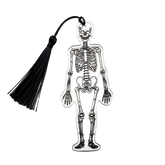 2-Piece 2D Skeleton Bookmarks – Gothic Halloween Book Markers with Tassels