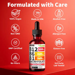 (1-PACKRaspberry) Vitamin B12 Liquid Supplement Drops - Edible Support for Energy, Brain & Heart, Non-GMO & Gluten-Free, 4 FI Oz
