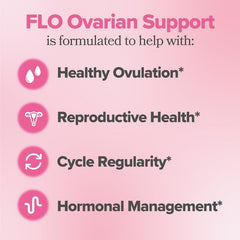 O Positiv FLO Ovarian Health Support - Hormone Balance for Women, Supplement with DIM, Myo & D-Chiro Inositol, Folic Acid - Supports Healthy Ovulation, Cycle Regularity - 30 Servings