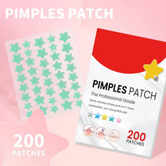 Pimple Patches for Face, Hydrocolloid Acne Patches, Cute Star Stickers for Covering Zits and Blemishes (200 Count)