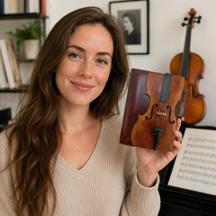 Vintage Violin Leather Refillable Journal – Travel Notebook