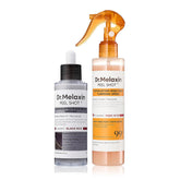 body & face peel shot duo glow black rice peeling ampoule kojic acid & turmeric spray