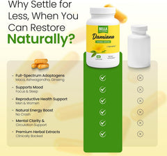 Damiana Capsules, Leaves & Magnesium, A Dietary Supplement Maintaining Energy Balance, Reduce Stress And Sleep Better, 60 Capsules