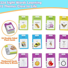Bilingual Multi-Language Talking Flash Cards: 224 Sight Words Montessori Toy for Toddlers