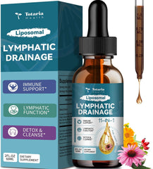 Liposomal Lymphatic Drainage Drops - 11 In 1 Organic Lymphatic Drainage Supplement with Burdock Root, Echinacea, Elderberry, Dandelion Supports Lymphatic Health 2 FL.OZ