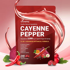 (54.99/3PC)Cayenne Pepper Softgels Supplement, Supports Leg Vein, Heart and Blood Vessel Health, with Vitamin E D3+K2 and Beetrootand Others(3PACKS)