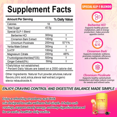 Yerba Mate Drink Mix with Berberine | Metabolism, Energy & Gut Health | Strawberry Acai | Vegan, Sugar-Free, 30ct