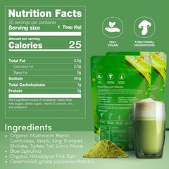RYZE Mushroom Matcha Starter Kit, 6 Adaptogenic Mushrooms, 60 Servings