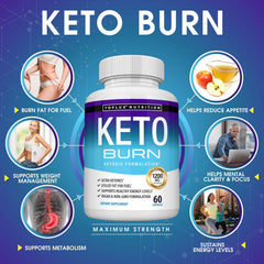 Keto Burn Pills Ketosis Weight Loss - 1200 Mg Ultra Advanced Natural Ketogenic Fat Burner Using Ketone Diet for Men Women