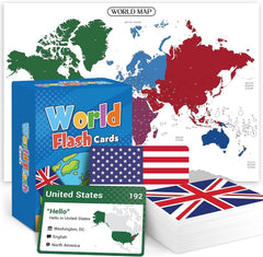 World Flags Flashcards, 245+ Country & Map Geography Game