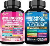 Cortisol 60 and Myo-Inositol 90 Capsules Supplement Bundle