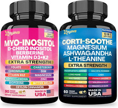 Cortisol 60 and Myo-Inositol 90 Capsules Supplement Bundle