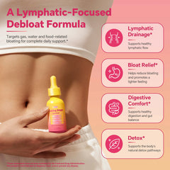 Cutting Drops – Lymphatic-Focused Debloat Formula ,for Lymphatic Drainage, Bloat Relief, Digestive Comfort and Detox – Mango Dragonfruit Flavor, 30 Servings