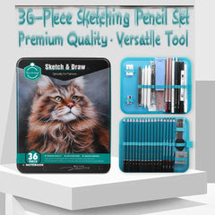 36-Piece Drawing & Charcoal Pencil Set with Case