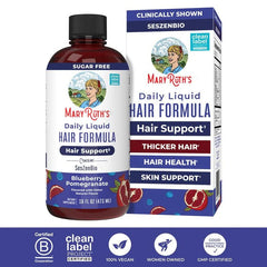 Daily Liquid Hair Formula - Hair Support - Thicker Hair for Women - Healthy Hair Habits - With SesZenBio - Biotin - Vitamin C - 16 fl oz