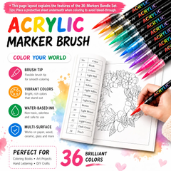Acrylic Paint Brush Marker Pens Set (36/72 Colors)