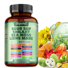 Sour Sop Shilajit Sea Moss Lion's Mane - Energy, Brain Boost, Immune Support