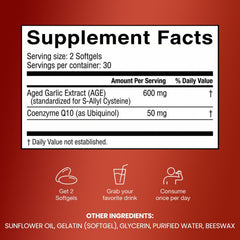 Garlic Extract 600mg Softgels (60 Count) – Odorless Aged Garlic Extract