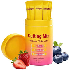 Yerba Mate Drink Mix with Berberine | Metabolism, Energy & Gut Health | Strawberry Acai | Vegan, Sugar-Free, 30ct