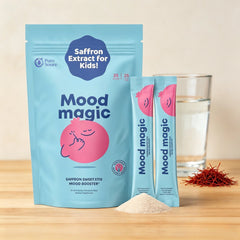 Mood Magic for Kids – Natural Mood Support Pixie Sticks Candy with Saffron Extract, Magnesium Citrate & Vitamin D3
