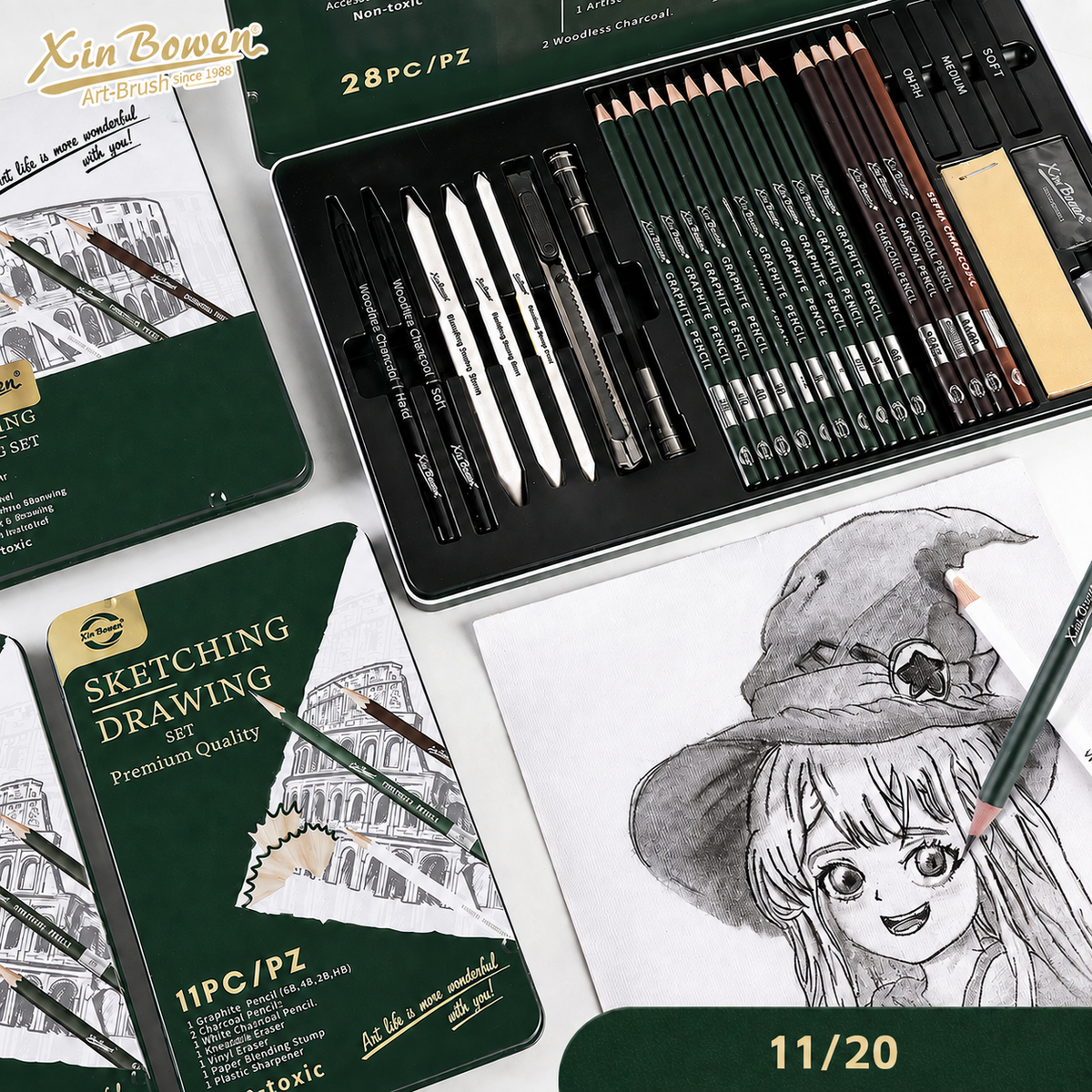 Professional Iron Box Artist Sketching Set丨Easy Drawing Kit