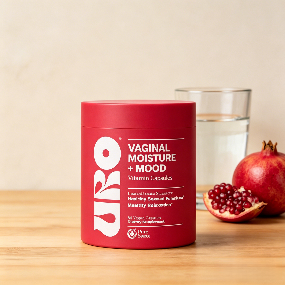 URO Vaginal Moisture & Mood Formulated to Support Vaginal Moisture, Mood & Relaxation  -30 Servings