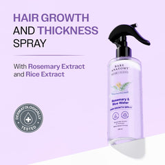 Rosemary Water Spray for Hair Growth & Hair Thickness with Rice Water |100% Natural Extract | Soft & Smooth Hair| Controls Hairfall| Non-Greasy & Fast Absorbing | 200ml