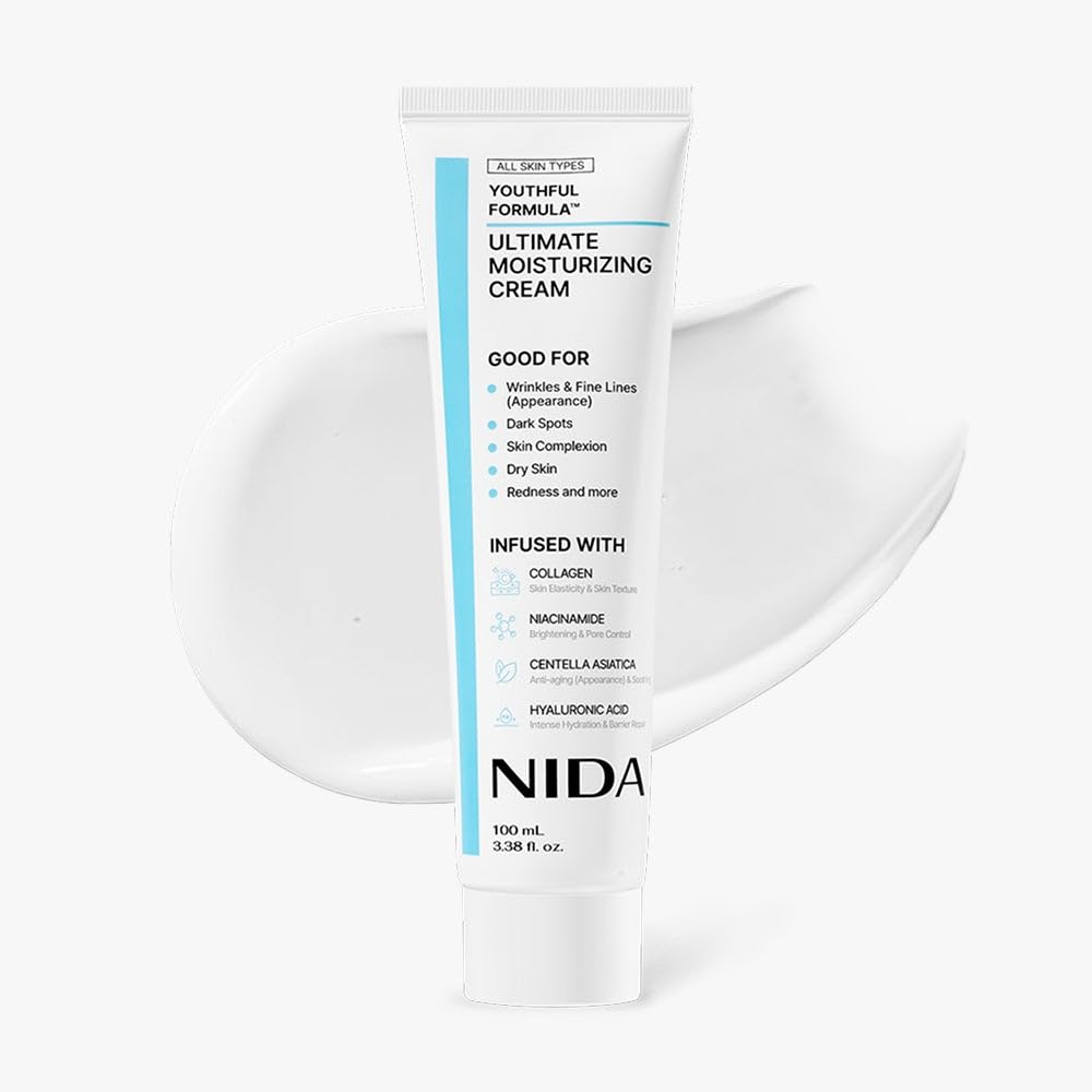 Ultimate Moisturizing Cream | Centella Asiatica, Niacinamide, Hyaluronic Acid, Collagen | Wrinkles, Fine Lines, Dark Spots, Dry Skin, Redness | 3.38 fl. oz., 100ml
