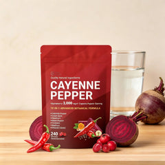 Cayenne Pepper Softgels Supplement, Supports Leg Vein, Heart and Blood Vessel Health, with Vitamin E D3+K2 and Extracts of Grape Seed, Hawthorn, Beetroot, Berberine and Others(240 Softgels/1 Bag)