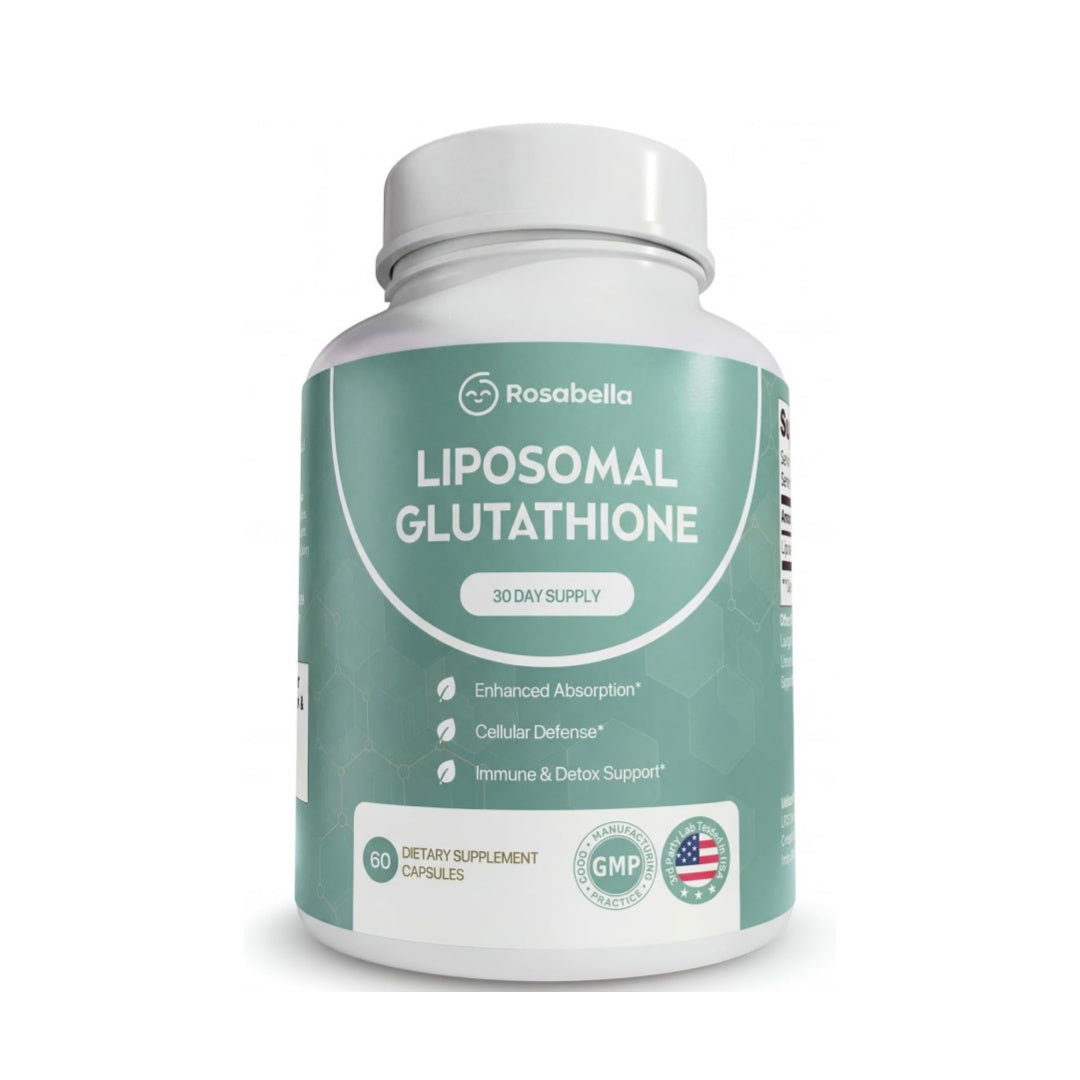 Rosabella Liposomal Glutathione 500mg – High Absorption Glutathione Supplement, Antioxidant Support, Cellular Health & Detox Support, 60 Capsules, 30 Day Supply, Daily Antioxidant Capsules