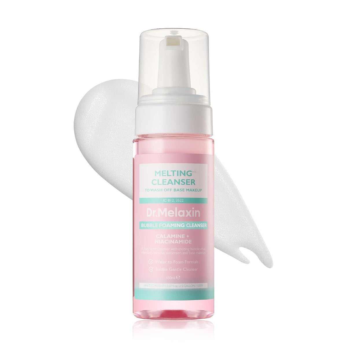 Melting Bubble Foaming Cleanser - Micellar Makeup Remover Face Wash, No Double Cleansing Needed, Gentle Foam Cleanser for Sensitive Skin, K-Beauty