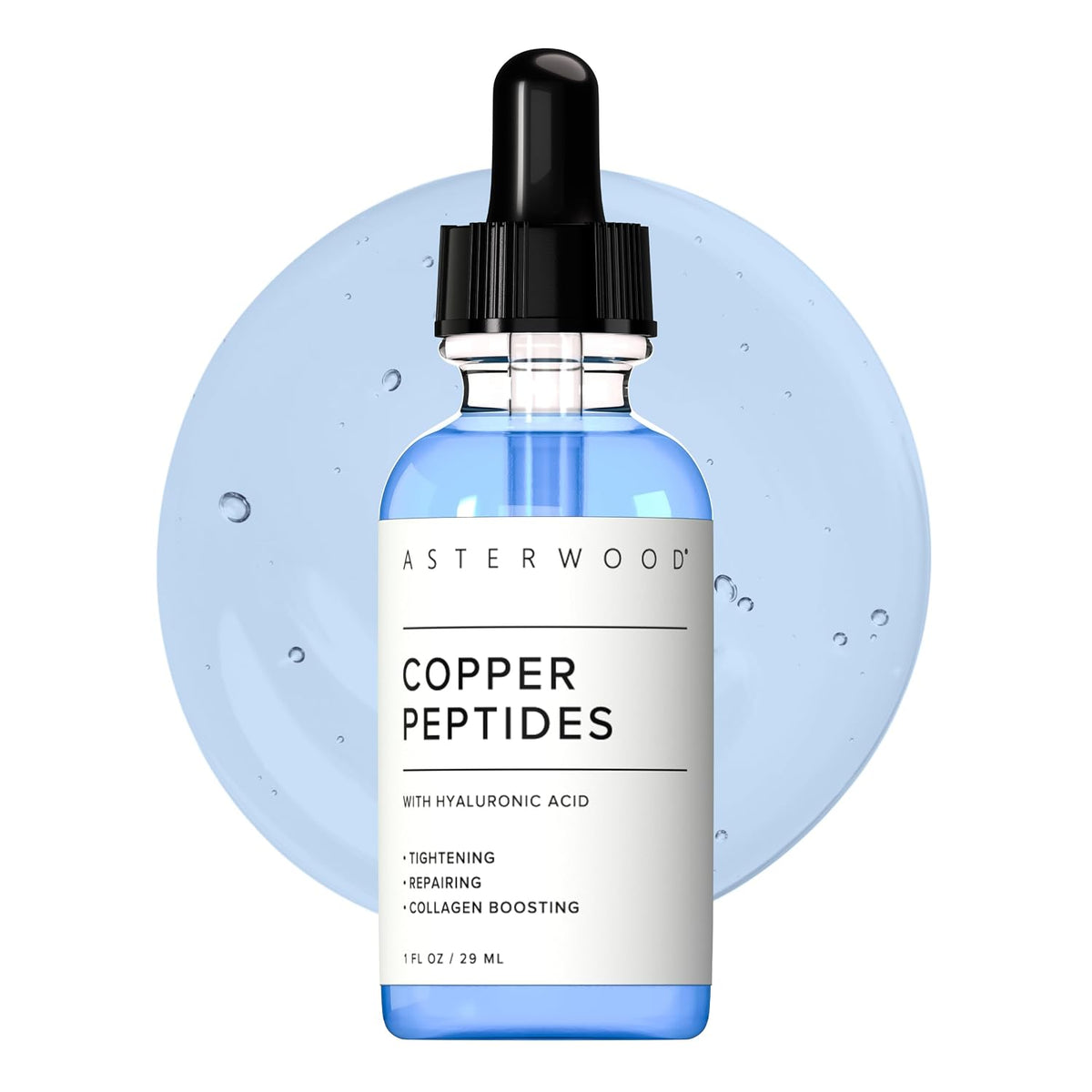 Copper Peptides Serum for Face,| Topical GHK-Cu with HA, Anti-Aging, Hydrating & Collagen Boosting, Cruelty-Free, 1 Fl Oz