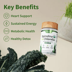 Gut Health Bundle，The 2-in-1 Gut Reset & Cellular Detox Duo: Spirulina & Chlorella Blend，Soothe &amp; Restore Gut Health