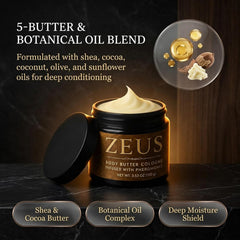 Zeus Body Butter Cologne for Men, Moisturizing Body Butter