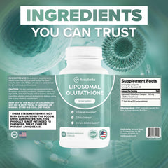 Rosabella Liposomal Glutathione 500mg – High Absorption Glutathione Supplement, Antioxidant Support, Cellular Health & Detox Support, 60 Capsules, 30 Day Supply, Daily Antioxidant Capsules