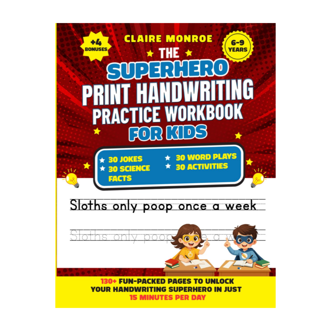 Superhero Handwriting Workbook for Kids Ages 6–9