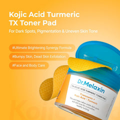 TX Kojic Acid Turmeric Toner Pads with Tranexamic Acid, Brightening Toner Pad for Pigmentation & Dark Spot Care, Gentle Keratin Care for Radiant Skin, Korean Skincare, 70 Sheets
