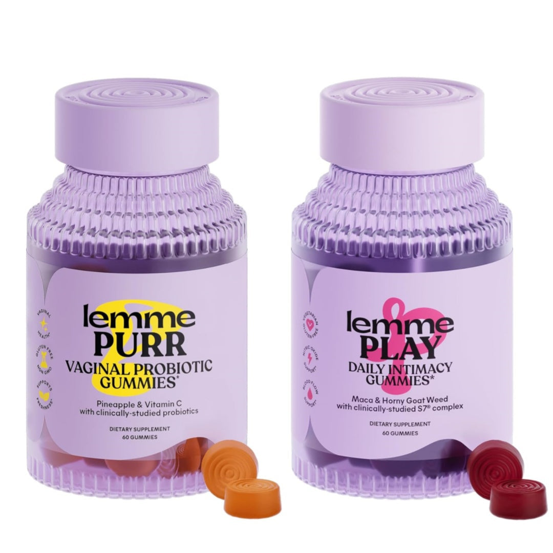 Lemme Purr & Play Bundle - Daily Intimacy Gummies and Vaginal Probiotic Gummies for Women (60ct Each)