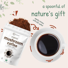 Organic Instant 10 in 1 Mushroom Coffee Powder, 14 Ounce (158 Servings) | Premium Arabica Coffee with Lion’s Mane, Chaga, Reishi & More