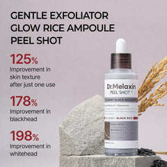 body & face peel shot duo glow black rice peeling ampoule kojic acid & turmeric spray