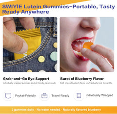 Lutein Gummies for Eye Health Vision Support Eye Vitamins | Blueberry Flavor | 60 Gummies