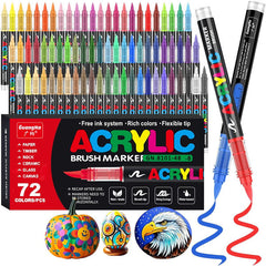Acrylic Paint Brush Marker Pens Set (36/72 Colors)