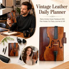 Vintage Violin Leather Refillable Journal – Travel Notebook