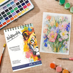 A5 Spiral Watercolor Sketchbook – Thick Paper Drawing Book