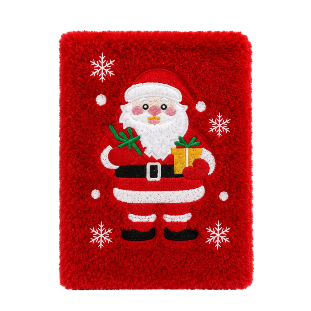 Christmas Plush Notebook – A5 Fuzzy Holiday Journal
