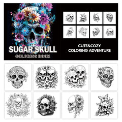 Sugar Skull Coloring Book – 24-Page Gothic Floral Designs