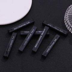 12pcs compressed charcoal sticks set, soft medium hard square charcoal for sketching drawing